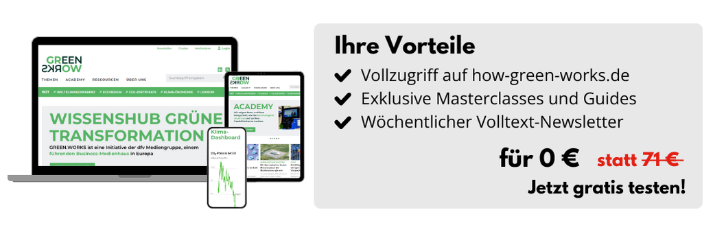 Ihre Vorteile: Vollzugriff auf how-green-works.de, Exklusive Masterclasses und Guides, Wöchentlicher Volltext-Newsletter für 0 € statt 71 €. Jetzt gratis testen!
